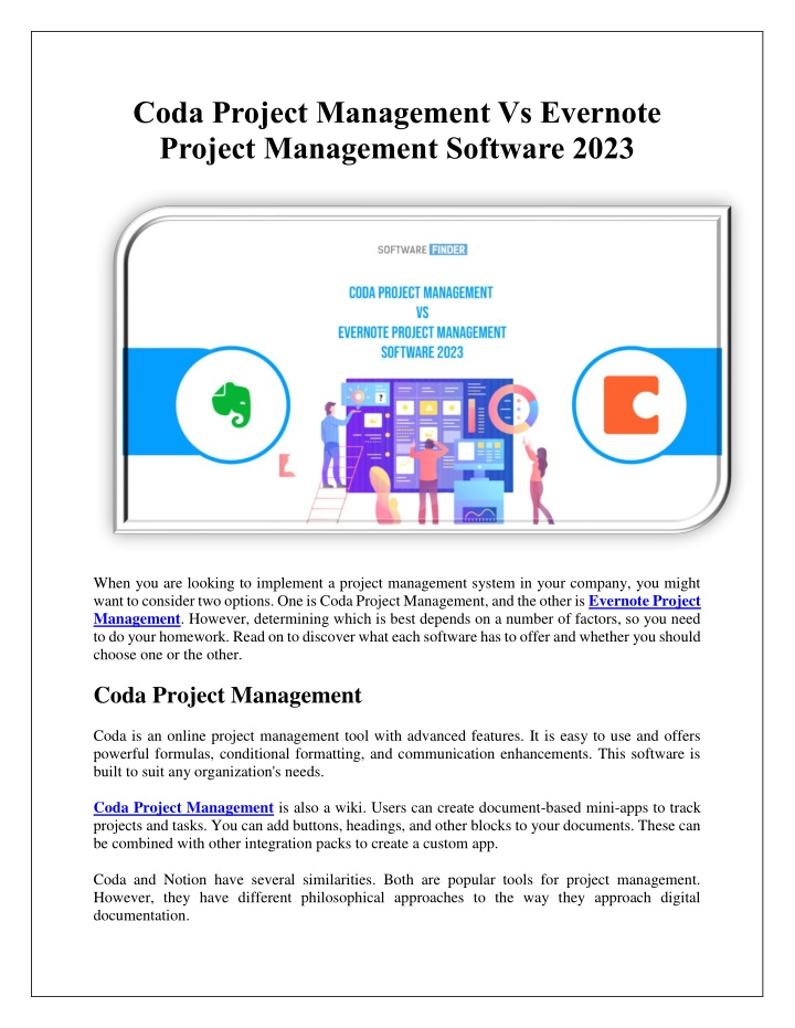 coda project management vs evernote project