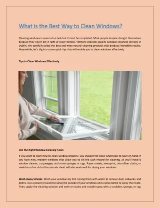What is the Best Way to Clean Windows?