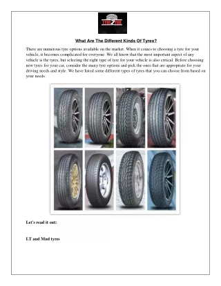 What Are The Different Kinds Of Tyres