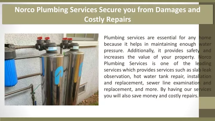 norco plumbing services secure you from damages
