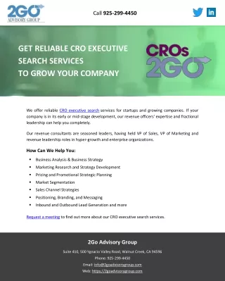 GET RELIABLE CRO EXECUTIVE SEARCH SERVICES TO GROW YOUR COMPANY