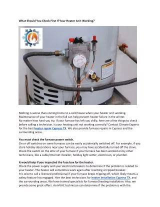 Heater Installation Cypress