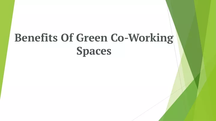 benefits of green co working spaces