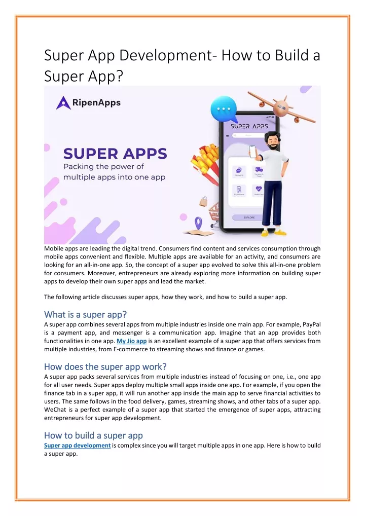 super app development how to build a super app