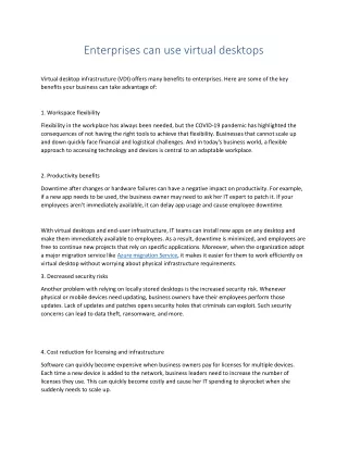 enterprises can use virtual desktops virtual