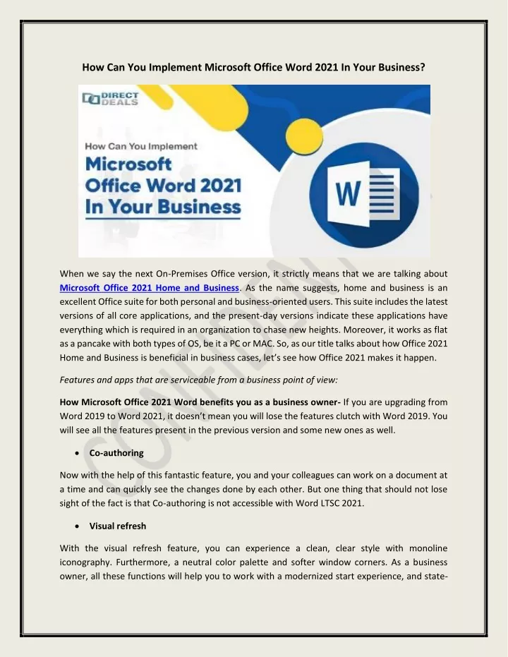 how can you implement microsoft office word 2021