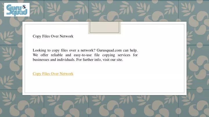 copy files over network looking to copy files