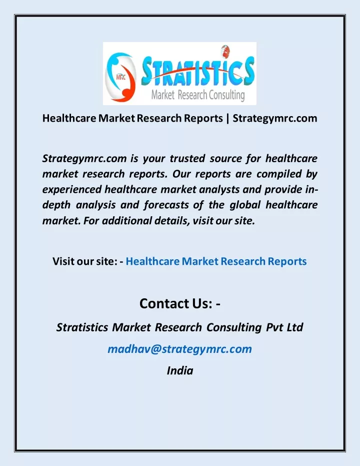 healthcare market research reports strategymrc com