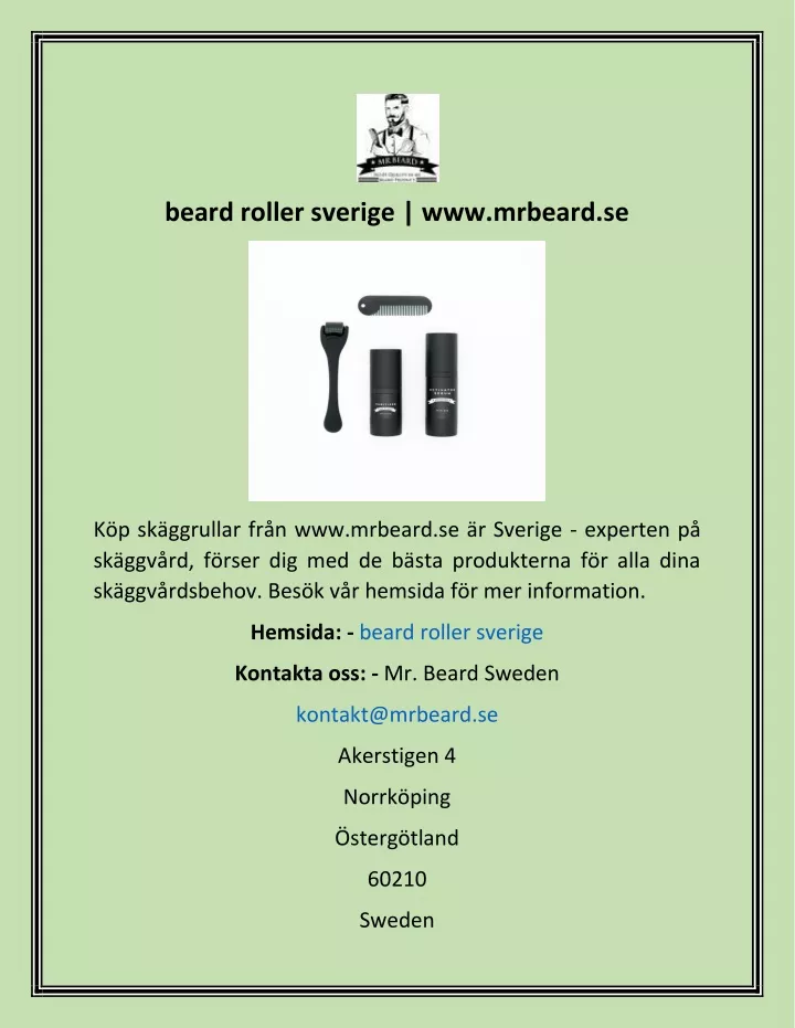 beard roller sverige www mrbeard se