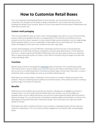 How to Customize Retail Boxes