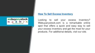 how to sell excess inventory looking to sell your