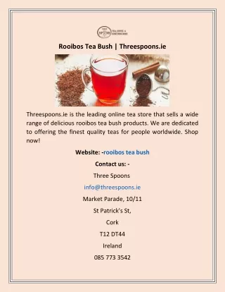 rooibos tea bush threespoons ie
