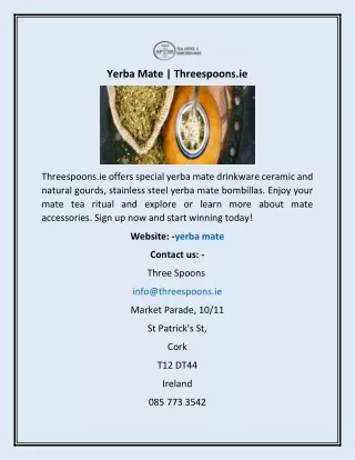 yerba mate threespoons ie