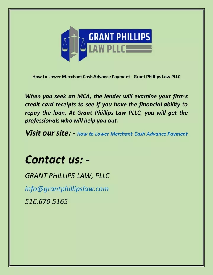 how to lower merchant cash advance payment grant