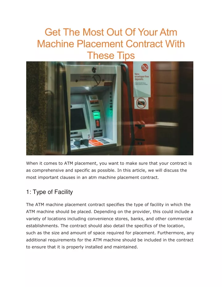 get the most out of your atm machine placement