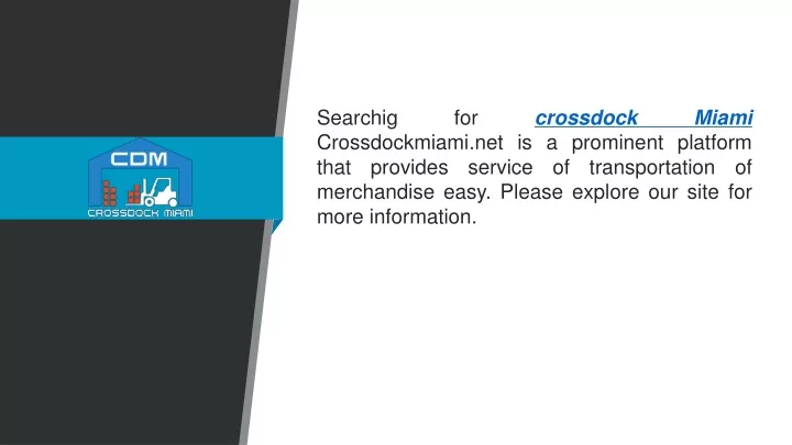 searchig for crossdock miami crossdockmiami