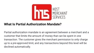 what is partial authorization mandate