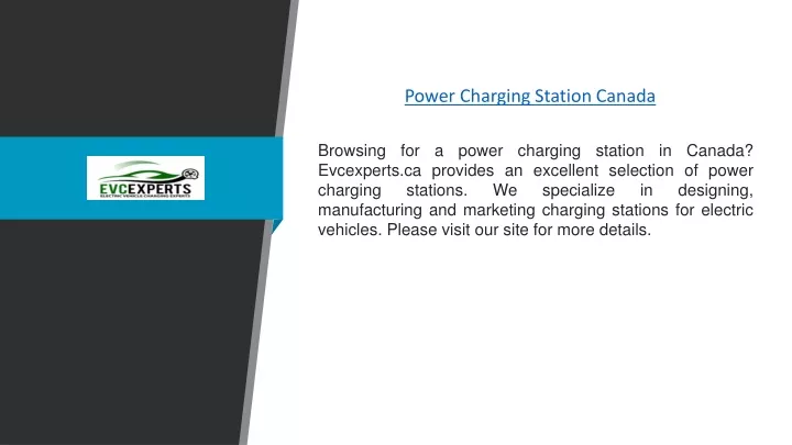 power charging station canada