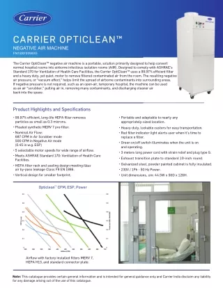 Carrier OptiClean™ Dual-Mode Air Scrubber & Negative Air Machine