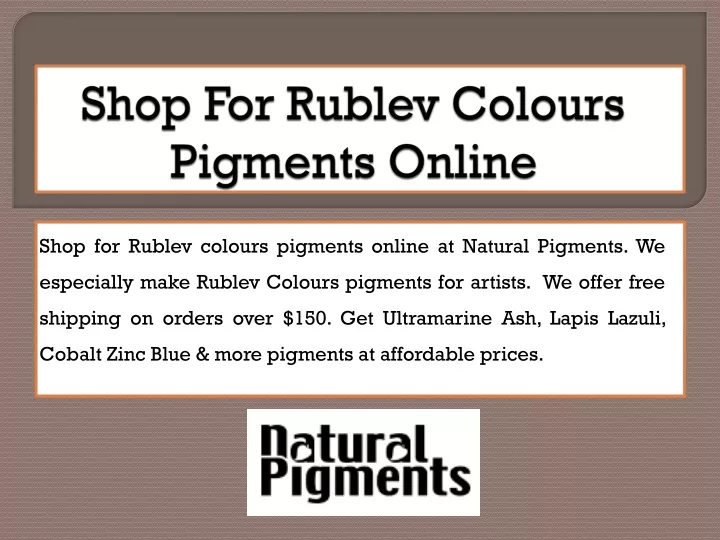 shop for rublev colours pigments online
