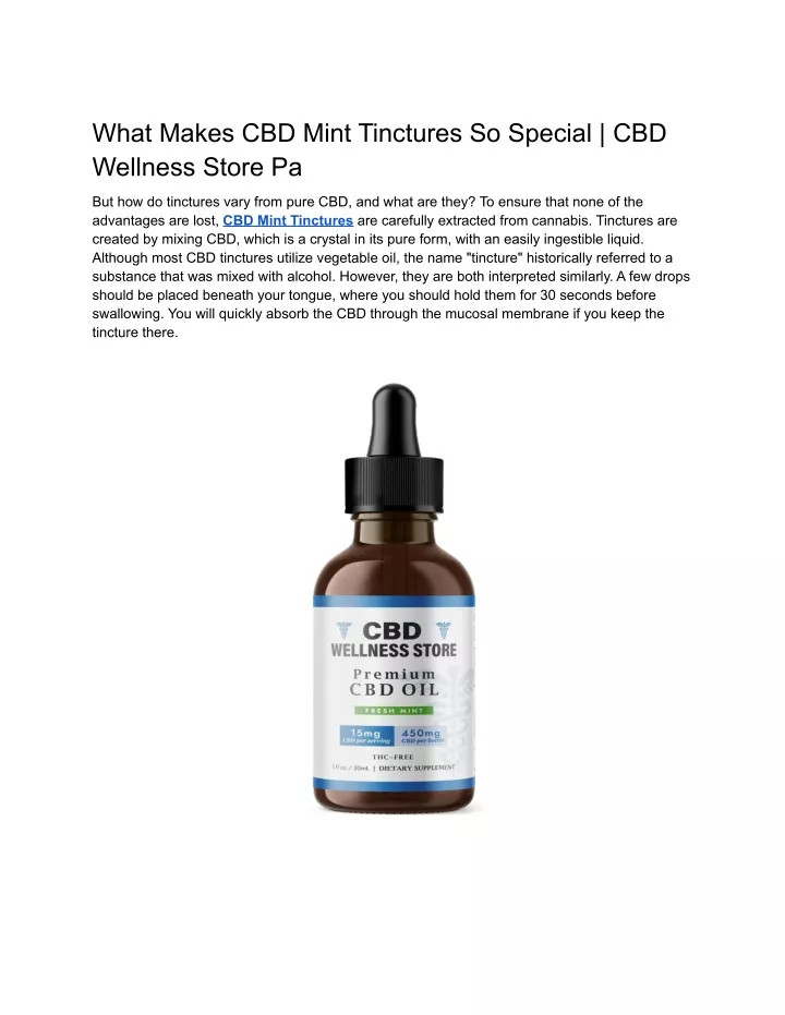 what makes cbd mint tinctures so special