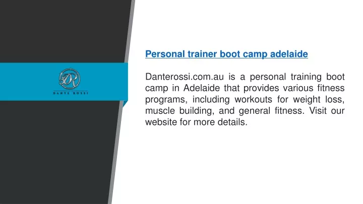 personal trainer boot camp adelaide danterossi