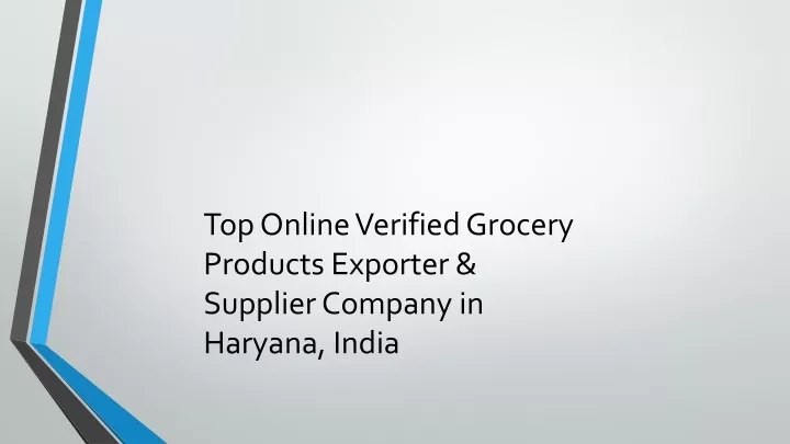 top online verified grocery products exporter