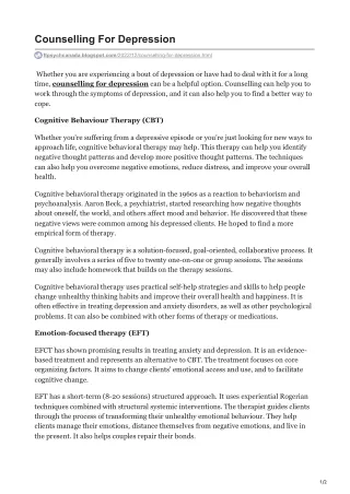 ftpsychcanada.blogspot.com-Counselling For Depression