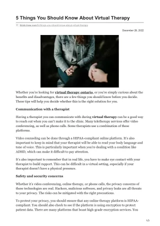 5 things you should know about virtual therapy