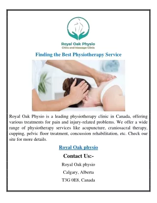 finding the best physiotherapy service