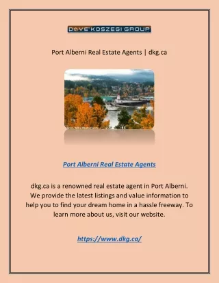 Port Alberni Real Estate Agents | dkg.ca