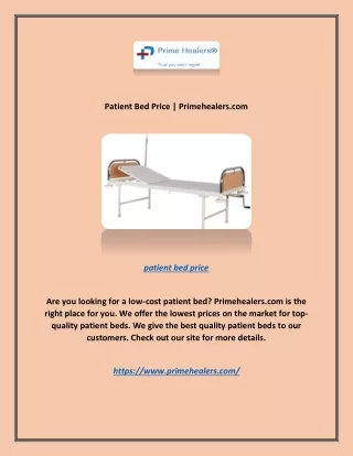 Patient Bed Price | Primehealers.com