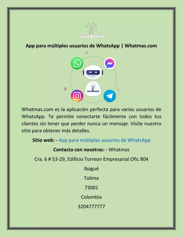 app para m ltiples usuarios de whatsapp whatmas