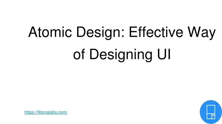 atomic design effective way of designing ui