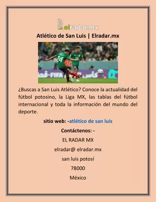 Atlético de San Luis | Elradar.mx
