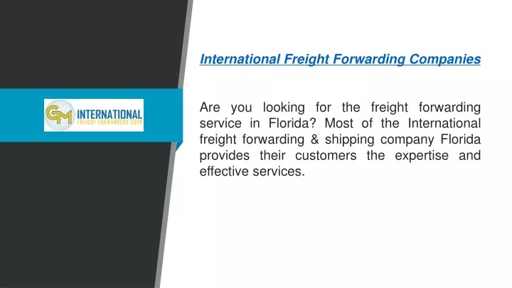 international freight forwarding companies
