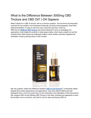 What Is the Difference Between 3000mg CBD Tincture and CBD Oil_ _ OH Sapiens