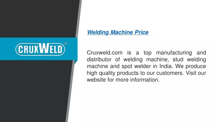 welding machine price cruxweld