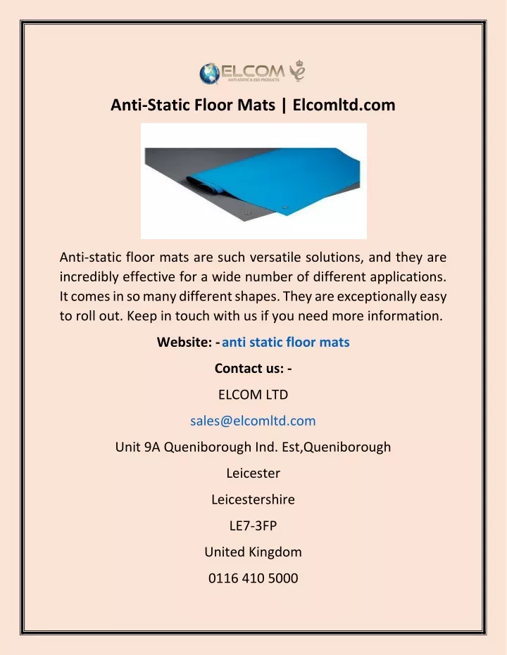 anti static floor mats elcomltd com