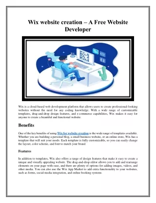 wix website creation a free website developer