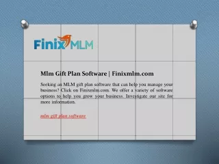 Mlm Gift Plan Software  Finixmlm.com