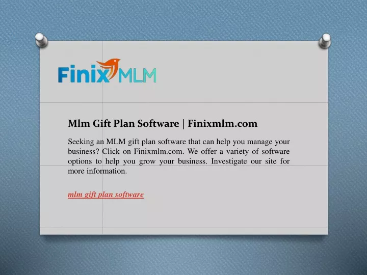 mlm gift plan software finixmlm com