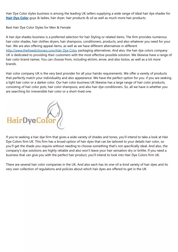 hair dye color styles business is among