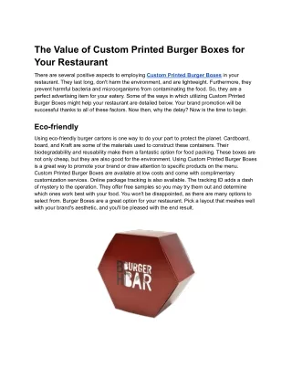 Benefits of Custom Burger Boxes for Your Food Business (1)