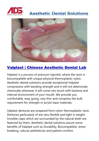 Valplast | Chinese Aesthetic Dental Lab