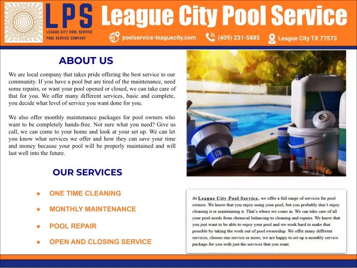 league city pool service