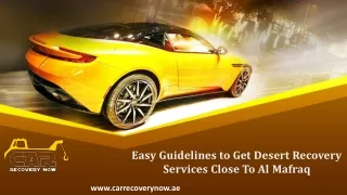 easy guidelines to get desert recovery services