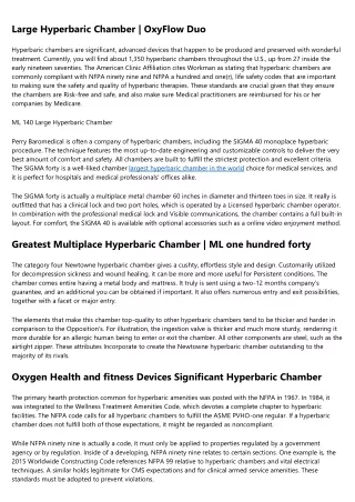 large hyperbaric chamber oxyflow duo