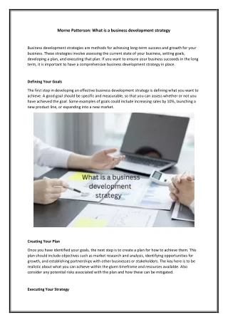 morne patterson what is a business development