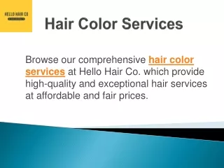 Hair Color Services